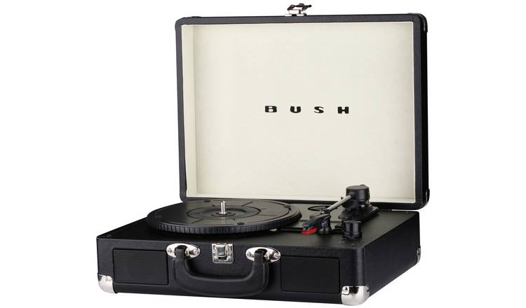 Bush Classic Retro Portable Case Record Player - Black