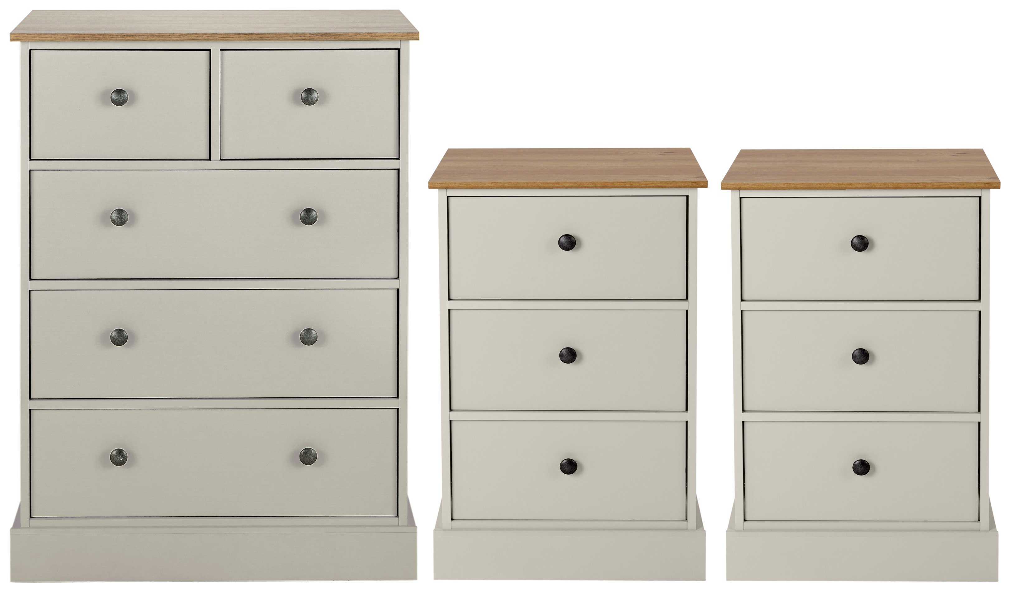 Argos Home Kensington 2 Bedside & 3+2Drw Set-Grey/Oak Veneer Review