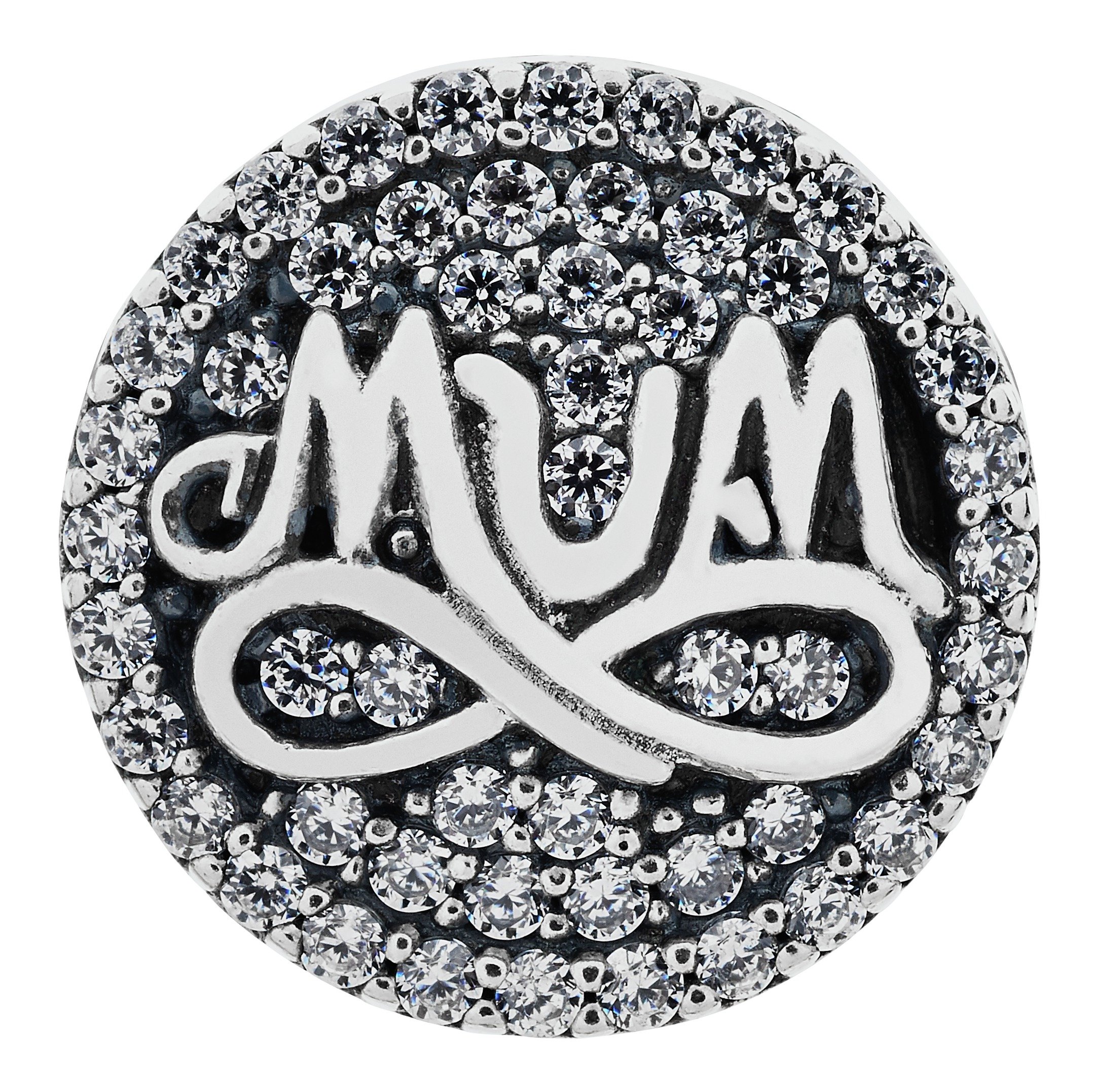 Moon & Back Sterling Silver Cubic Zirconia Mum Bead