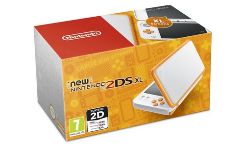 Nintendo 2DS XL in White, outlet Orange