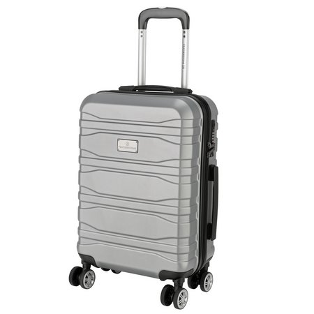 Featherstone 8 Wheel Hard Cabin-Size Suitcase - Silver