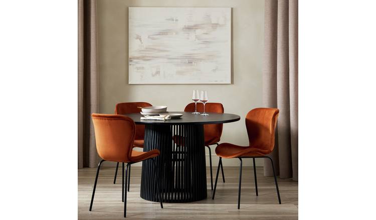 Habitat Jericho Black Dining Table And 4 Copper Chairs