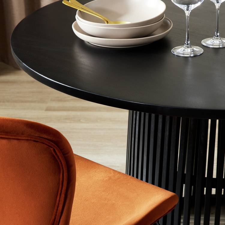 Habitat Jericho Black Dining Table And 4 Copper Chairs 0