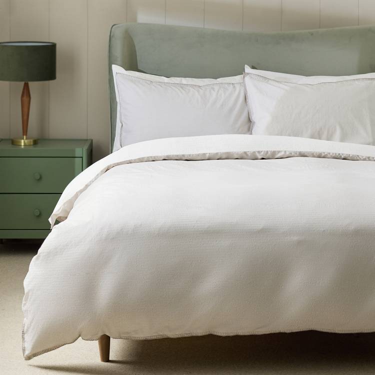 Habitat Seersucker Blanket Stitch Edge Bedding Set -Kingsize 0