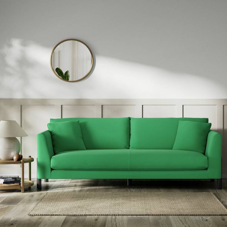 Habitat Aston Fabric 4 Seater Sofa - Emerald Green-Black Leg 0