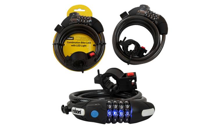 Buy Rolson LED Light Combination Cable Bike Lock 1.8m Bike locks Argos