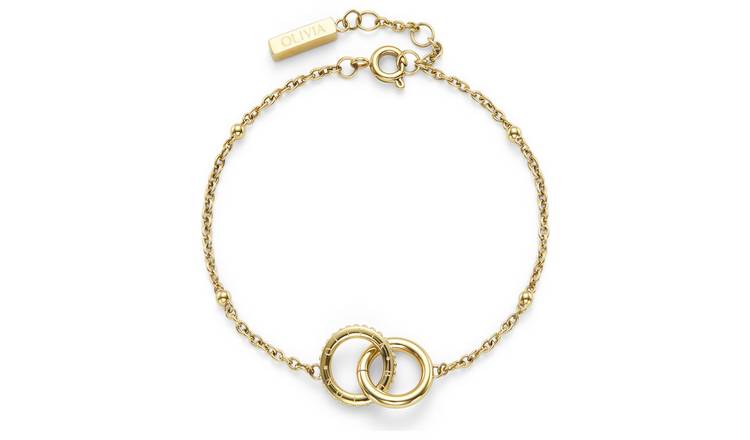 Olivia Burton Stainless Steel Gold Plated Interlock Bracelet