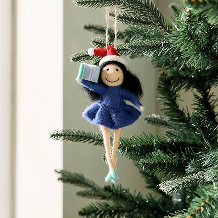 Habitat Single Felt Matilda Hanging Christmas Ornament 0