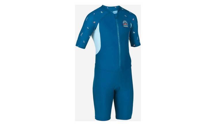 Decathlon Boy's Shorty Wetsuit 100 Navy Blue 141-150CM