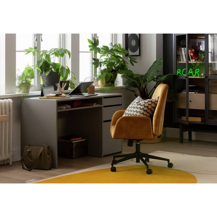 Argos Home Pepper 2 Drawer Pedestal Office Desk - Grey 0