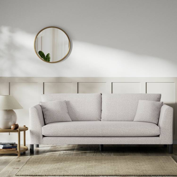 Habitat Aston Fabric 3 Seater Sofa - Natural - Black Leg 0