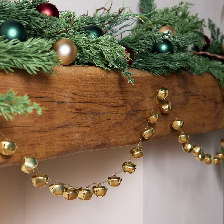 Habitat Gold Coloured Bell Christmas Garland 0