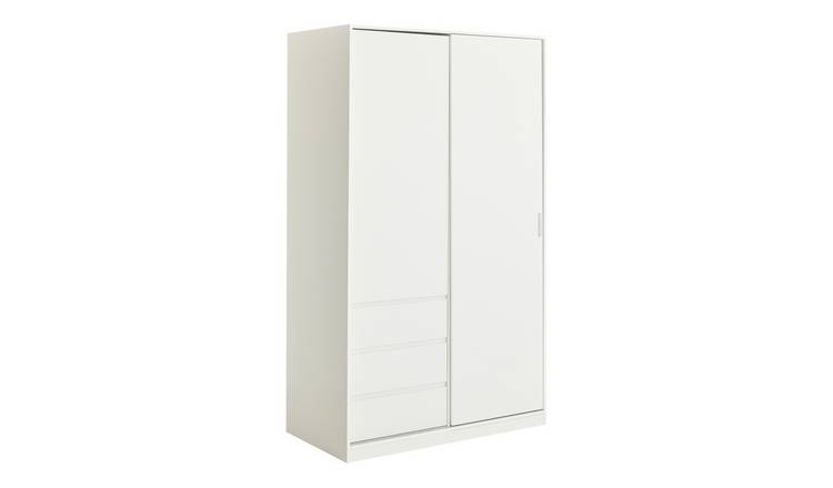Tvilum  Naia 2 Door 3 Drawers Wardrobe - White Gloss