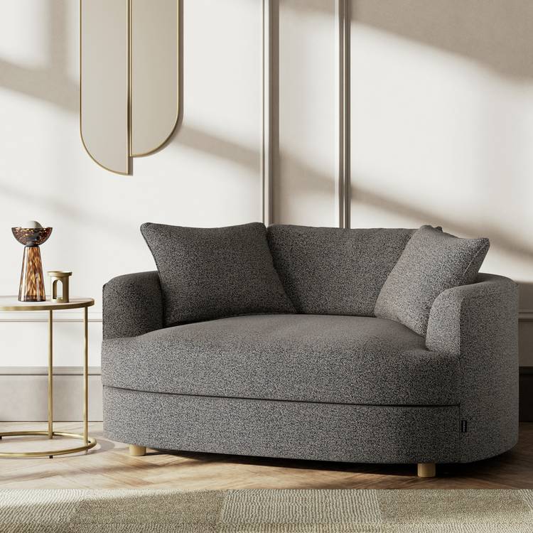 Habitat Sacha Fabric Cuddle Chair - Charcoal - Ash Leg 0