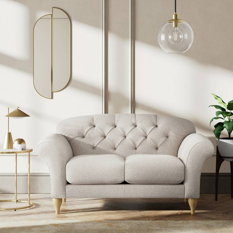 Habitat Brooker Fabric 2 Seater Sofa - Natural - Ash Leg 0