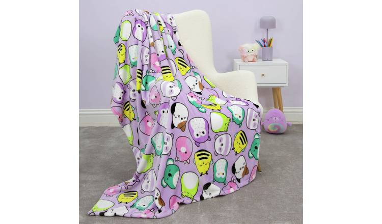 Squishmallows Squad Fleece Throw - Lilac - 100x150cm