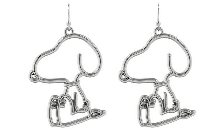 Peanuts Silver Plated Hollow Snoopy Drop Earrings