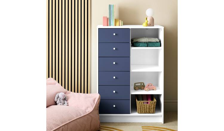 Argos Home Kids Malibu 6 Drawer Chest - Blue & White
