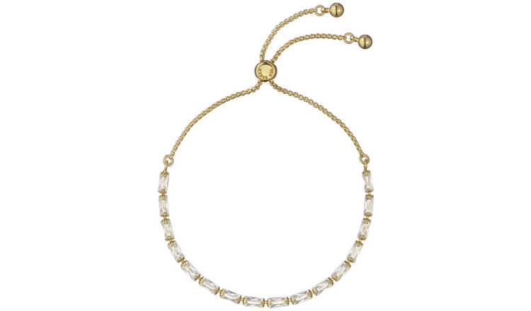 Ted Baker Gold Plating Crytal Baguette Adjustable Bracelet