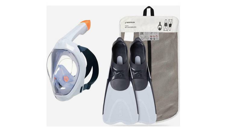 Decathlon Easybreath Mask and Fins Snorkelling Set 8-8.5