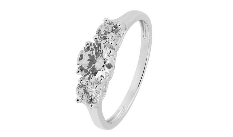 Buy Revere 9ct White Gold Cubic Zirconia Engagement Ring U Womens Rings Argos