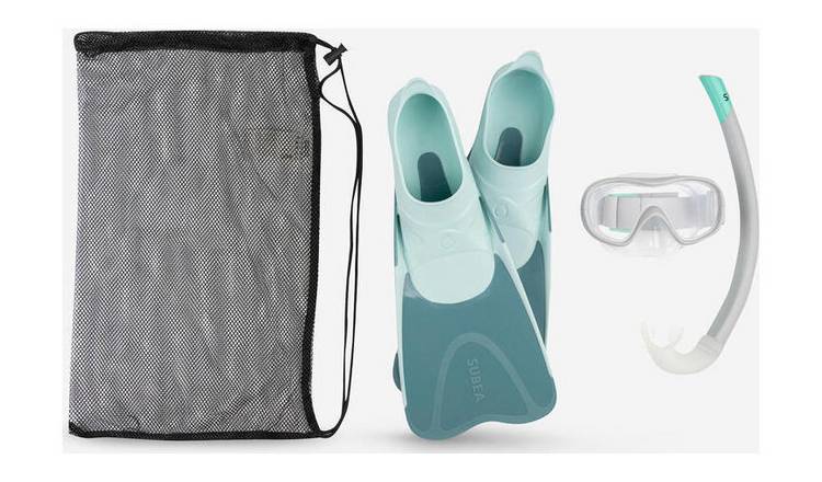 Decathlon Kids' Snorkelling Fins + Mask Set UK 9.5-10.5