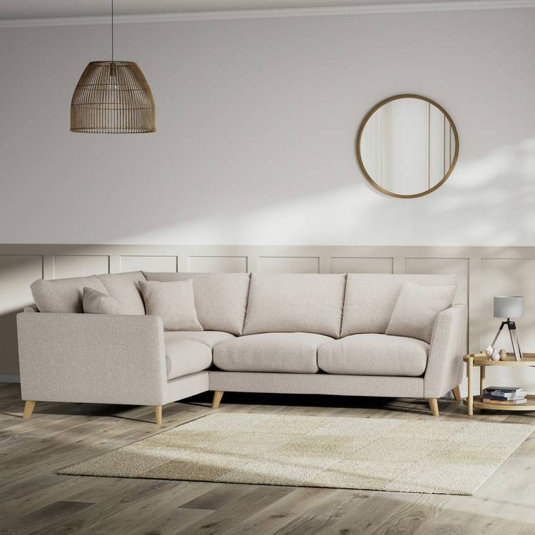 Habitat Lomond Left Hand Corner Sofa - Natural - Ash Leg 0