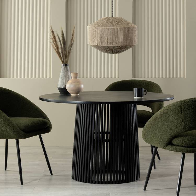 Habitat Jericho Solid Wood 4 Seater Dining Table - Black 0