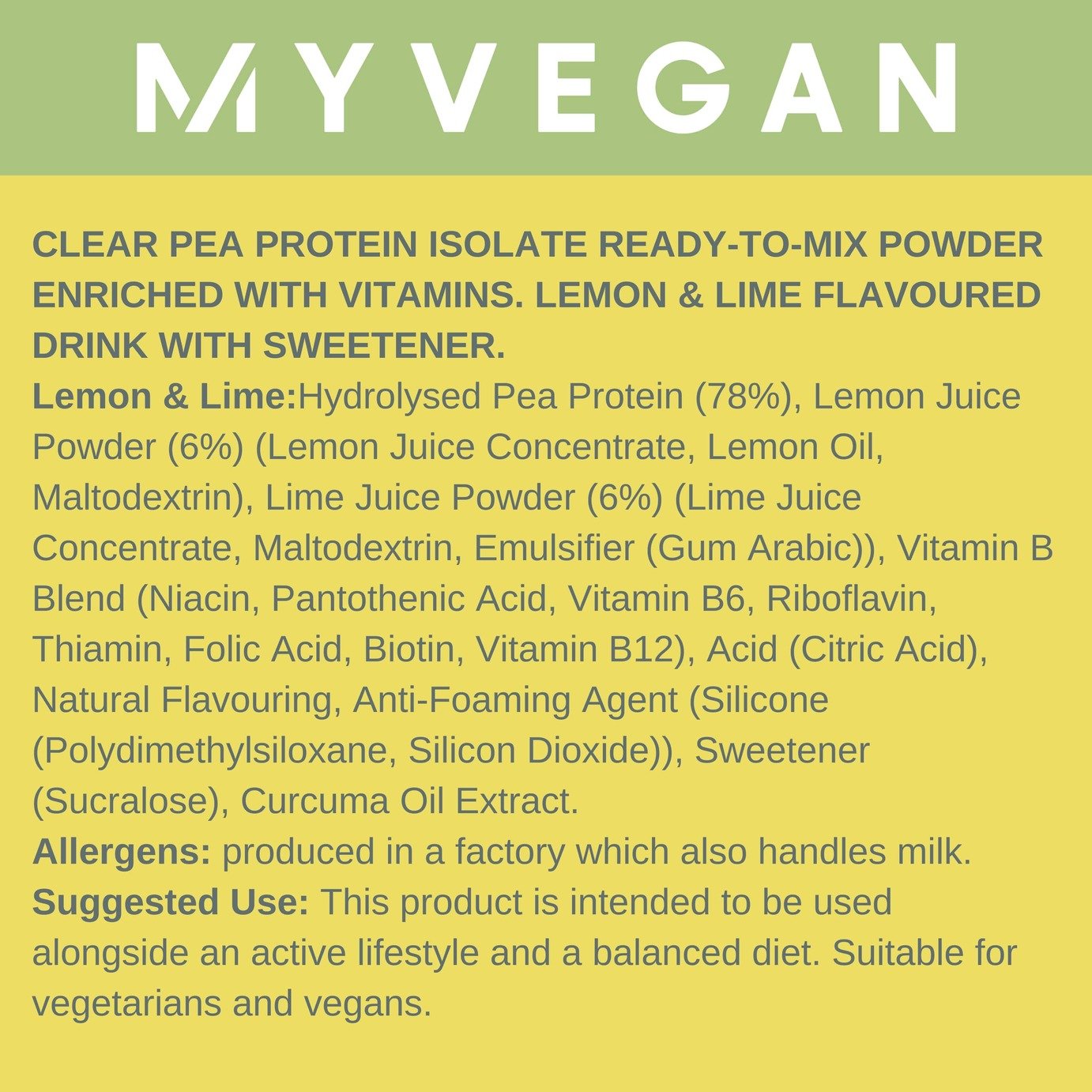 Myvegan Protein Powder Lemon and Lime Review