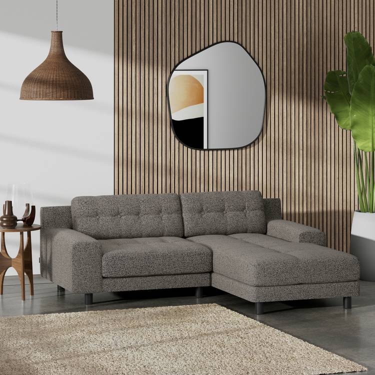 Habitat Hendricks Right Hand Corner Sofa -Charcoal-Black Leg 0