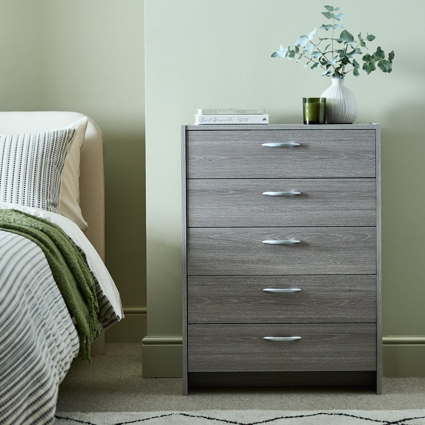 Argos Home Seville 5 Drawer Chest - Grey Oak Effect