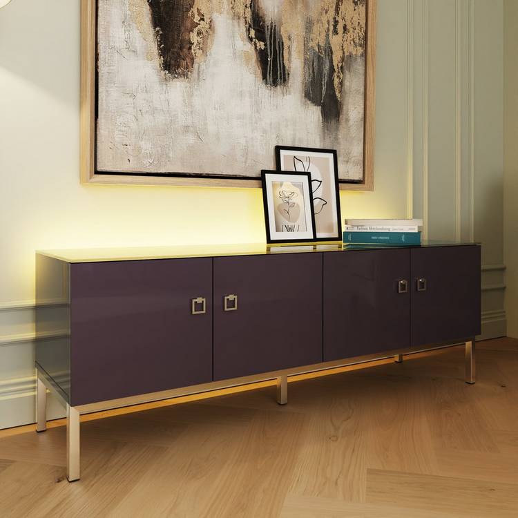Frank Olsen Lyra 4 Door TV Unit - Plum Black  0