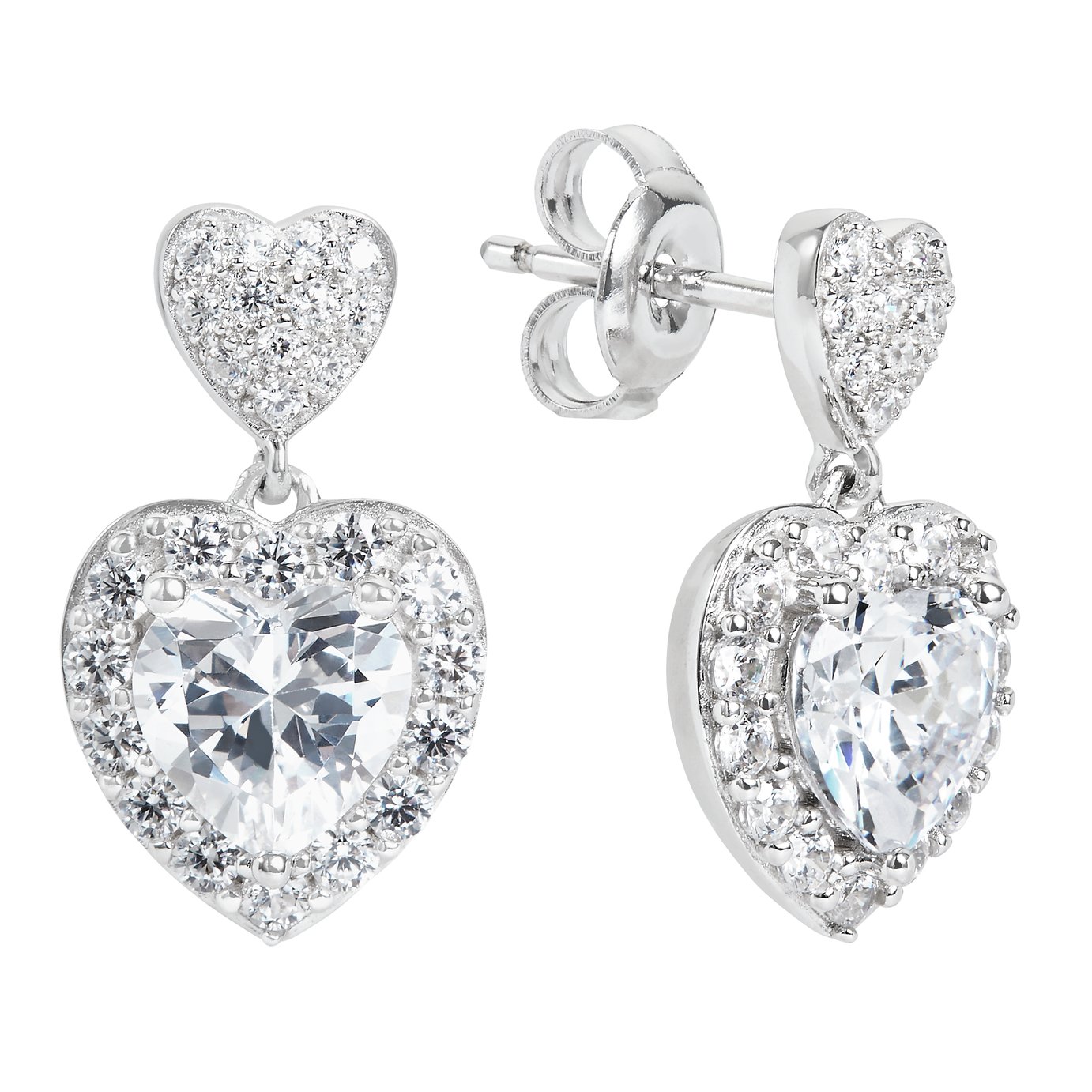 Revere Sterling Silver Cubic Zirconia Heart Halo Earrings Review