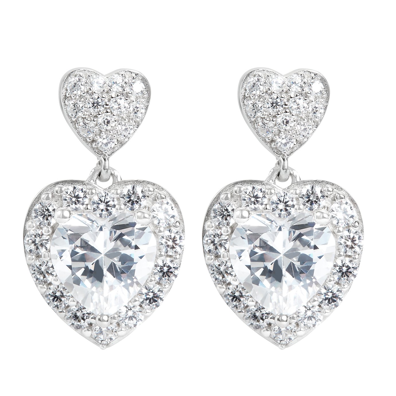 Revere Sterling Silver Cubic Zirconia Heart Halo Earrings Review