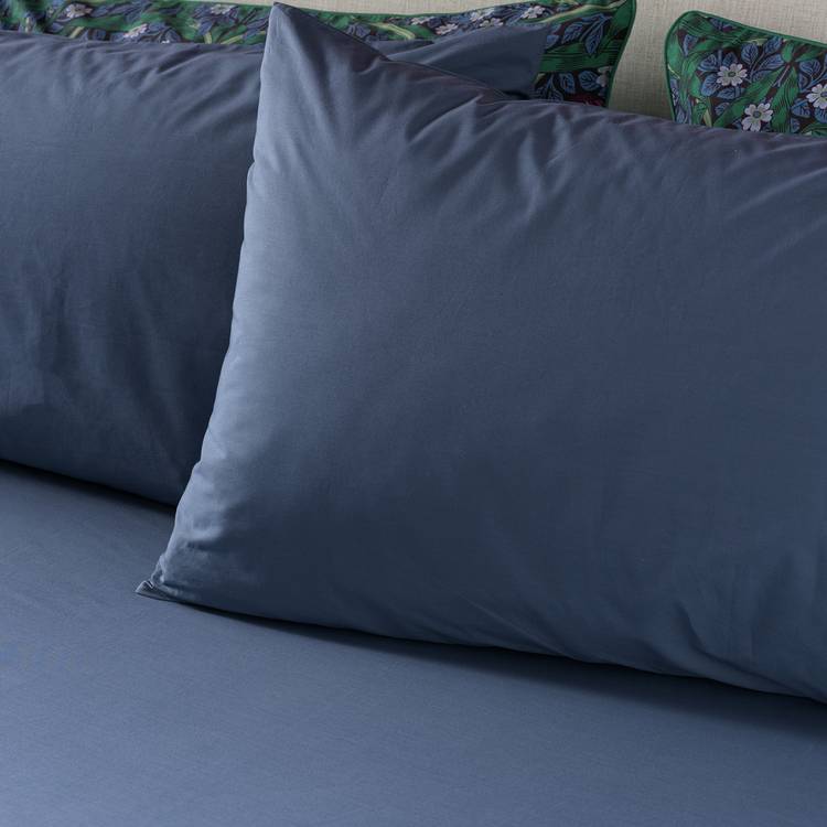 Habitat x Morris & Co. Cotton Indigo Fitted Sheet - Single 0