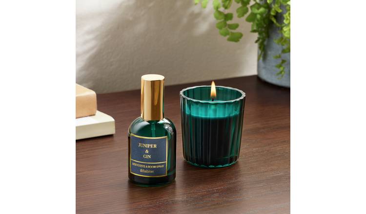 Habitat Votive Candle & Room Spray Set - Juniper & Gin 
