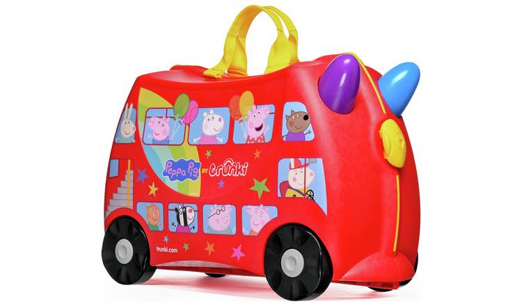 Trunki Peppa Pig 4 Wheel Hard Kids Ride-On Suitcase - Red