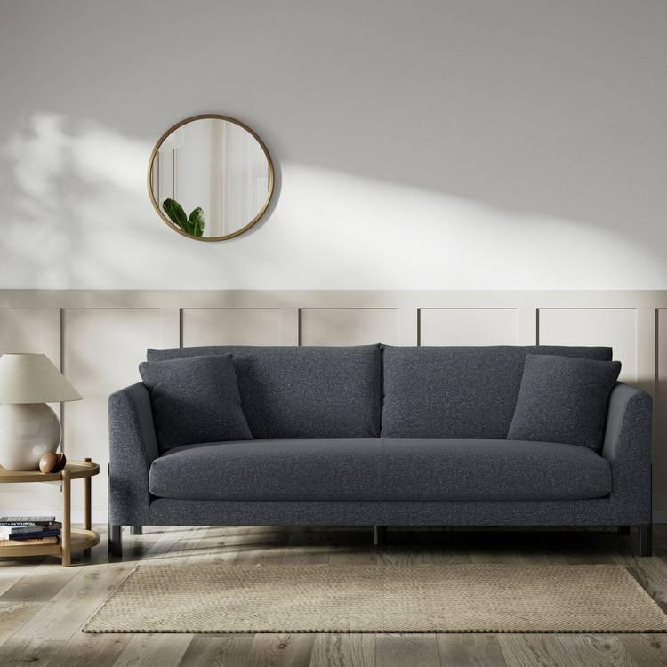 Habitat Aston Fabric 4 Seater Sofa - Charcoal - Black Leg 0