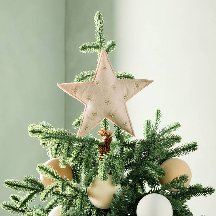 Habitat Clip On Star Tree Topper - Beige 0