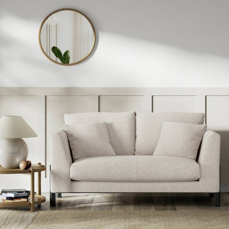 Habitat Aston Fabric 2 Seater Sofa - Natural - Black Leg 0