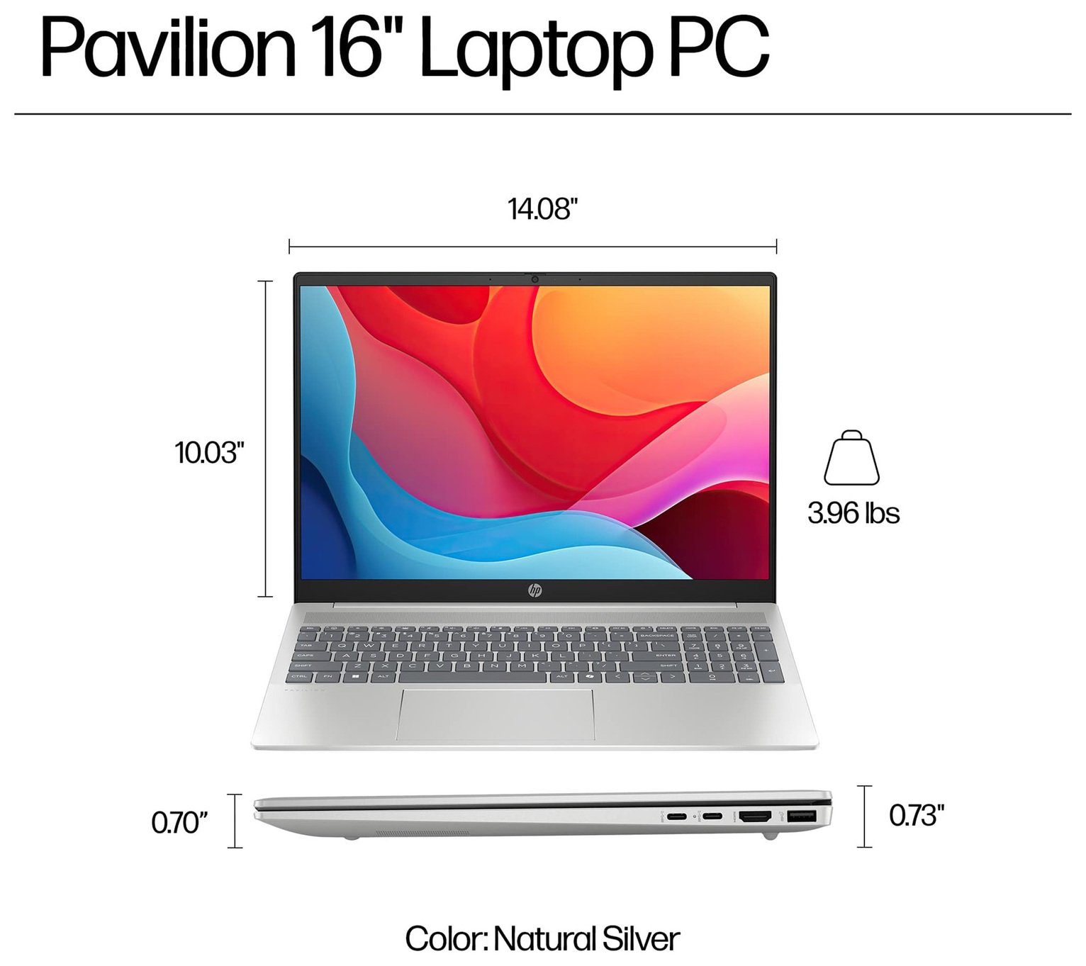 Buy HP Pavilion 16-ag0006na 16in Ryzen 5 8GB 512GB Laptop Silver