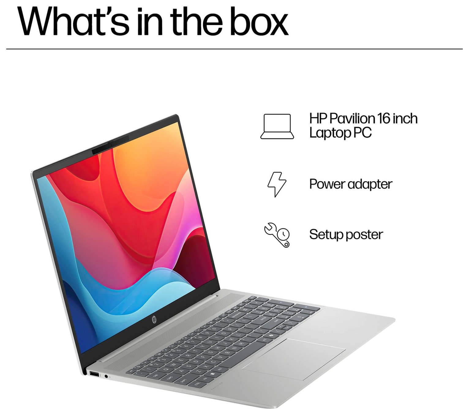 Buy HP Pavilion 16-ag0006na 16in Ryzen 5 8GB 512GB Laptop Silver