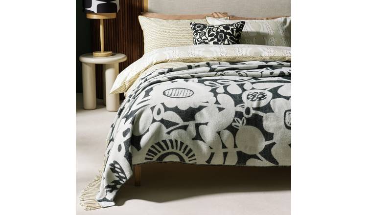 Habitat x Scion Kukkia Throw - Black - 150x200cm