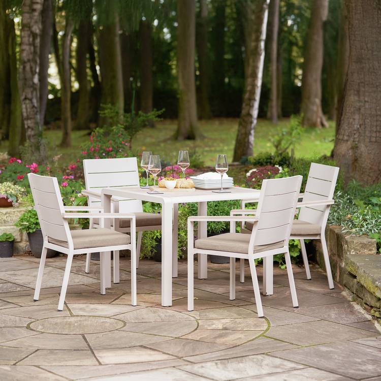Pacific Aruba 4 Seater Metal Patio Set - Grey 0