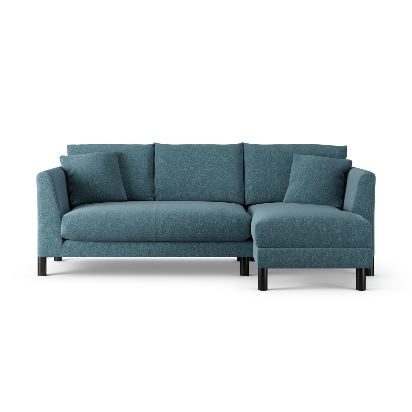 Habitat Aston Right Hand Corner Sofa - Blue - Black Leg