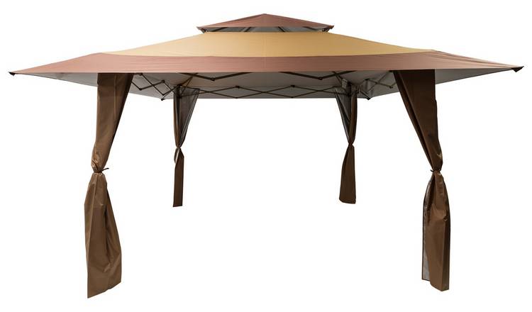Norfolk Leisure 4m x 4m Pop up Garden Gazebo - Brown