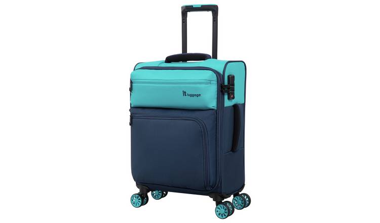 IT Luggage 8 Wheel Soft Suitcase - Small, Blue