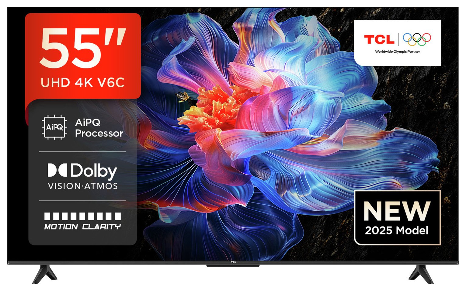 TCL 55 Inch 55V6C-UK Smart 4K UHD HDR LED TV