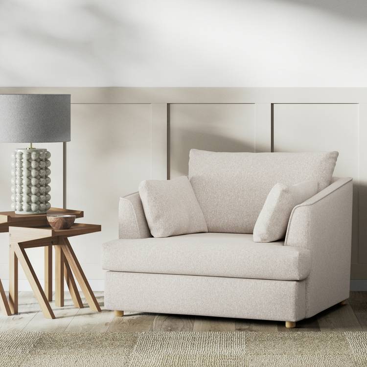 Habitat Holmfirth Fabric Cuddle Chair - Natural 0