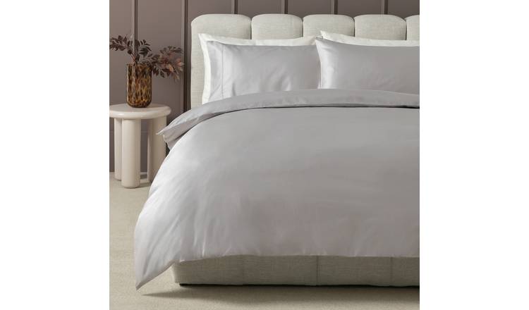 Habitat Cotton 400 TC Faggoting Grey Bedding Set - King size